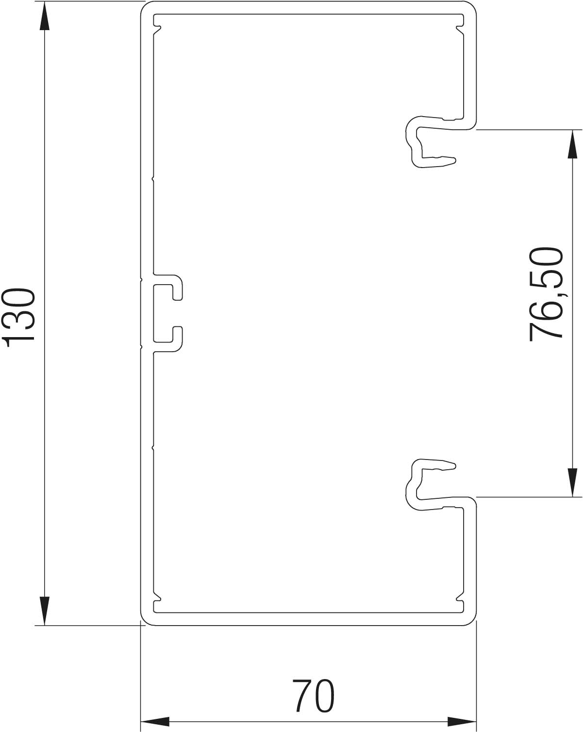 2 M OBO Bettermann Vertr Geräteeinbaukanal o. OT m.Bodenlochung GK-70130CW