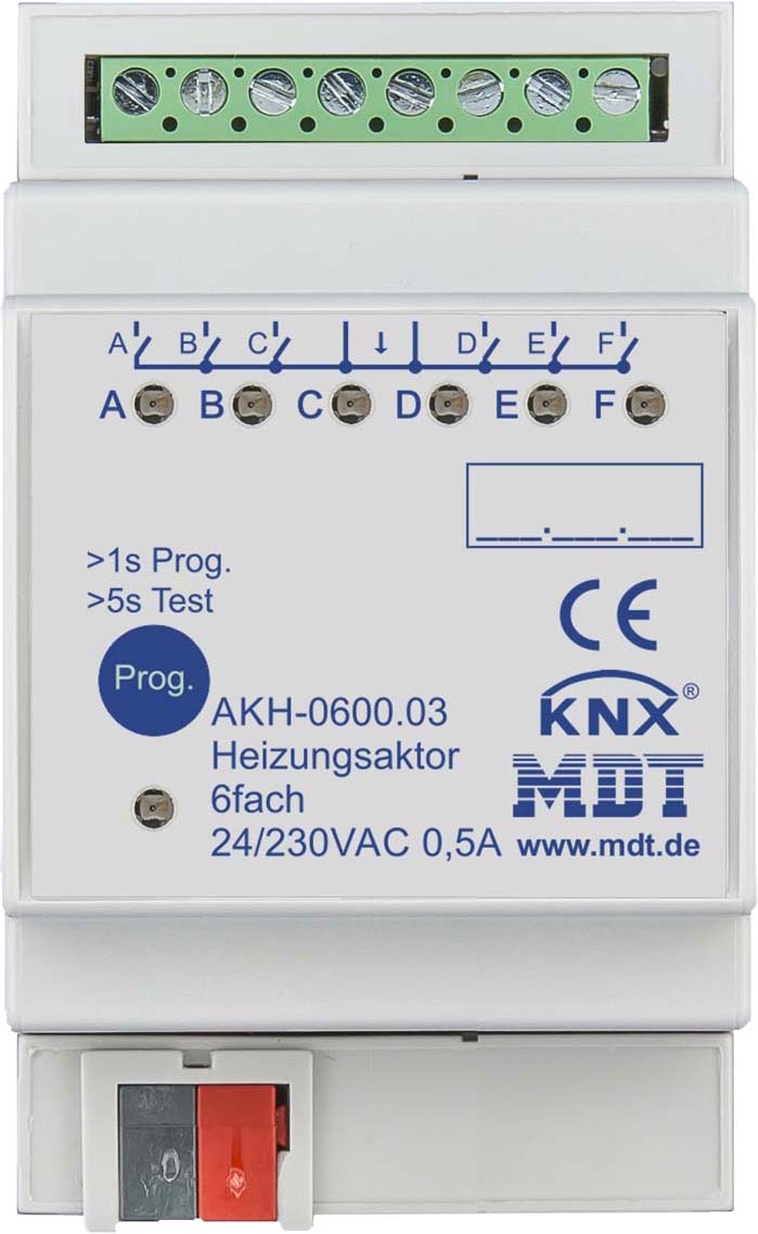 MDT technologies Heizungsaktor 6-fach 3TE REG, 24-230VAC AKH-0600.03
