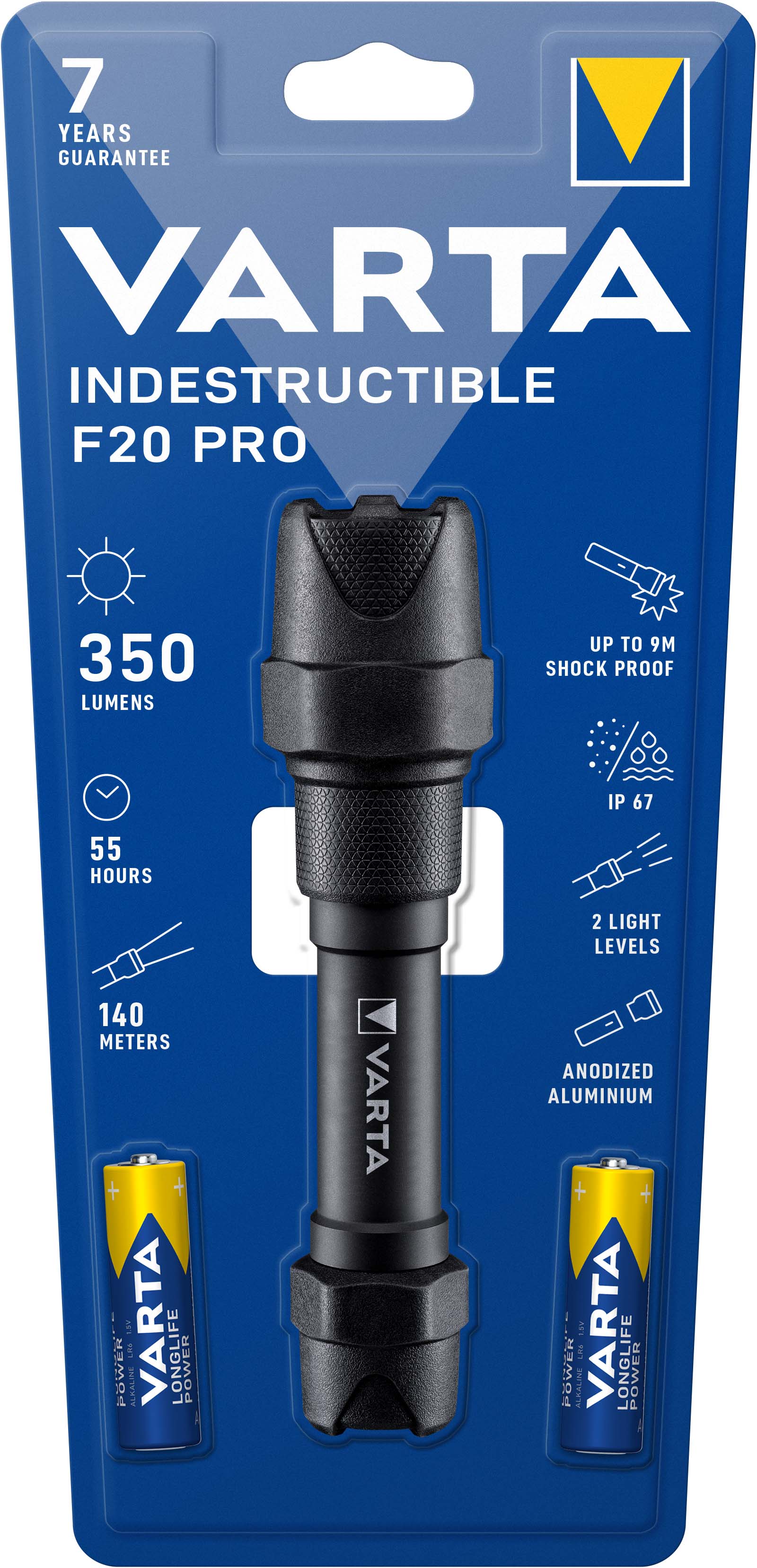 Varta Cons.Varta LED-Taschenlampe F20 Pro 2AA m.Batt. IndestructibleF20Pro