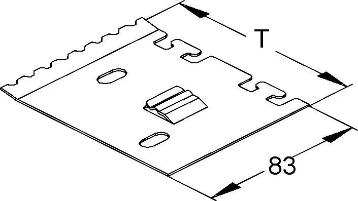 Niedax Trennstegbefestig.-platte B=99,Stahl S LZTP 100