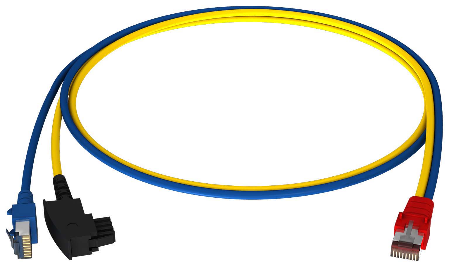 Homeway Y-Patchkabel LAN/TAE bl/ge 1,0m HCAHNG-B2404-A010