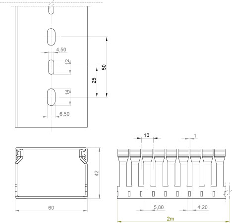 Unex Verdrahtungskanal gr RAL7030 42x60 40.60.77