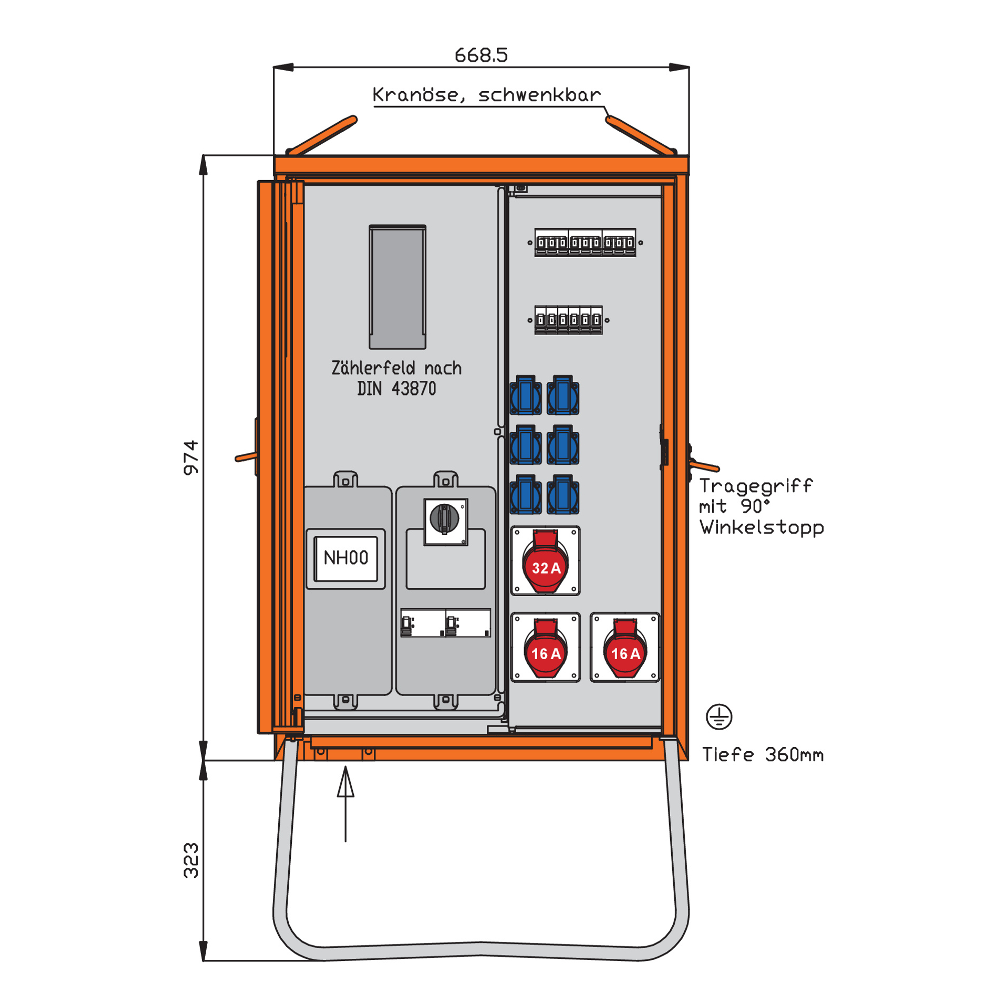 Walther Werke Anschlussverteilerschrank 44kVA m.Zählerplatz WAV0131R1