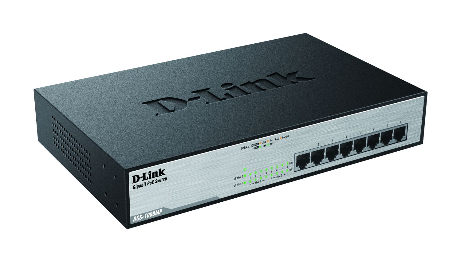 DLink Deutschland 8-Port Layer2 PoE+Gigabit Switch DGS-1008MP