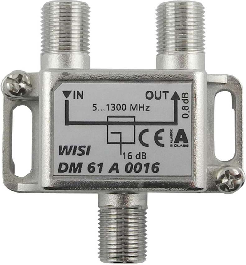 Wisi Abzweiger 1f. 5-1300MHz,16dB Cl.A DM 61 A 0016