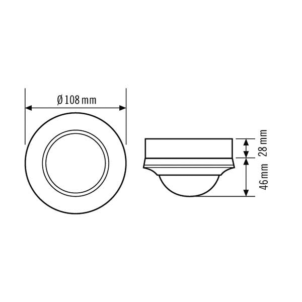 ESYLUX Decken-Präsenzmelder ws EB, 360 Grad, 24m PD-C360i/24DUOplusSM