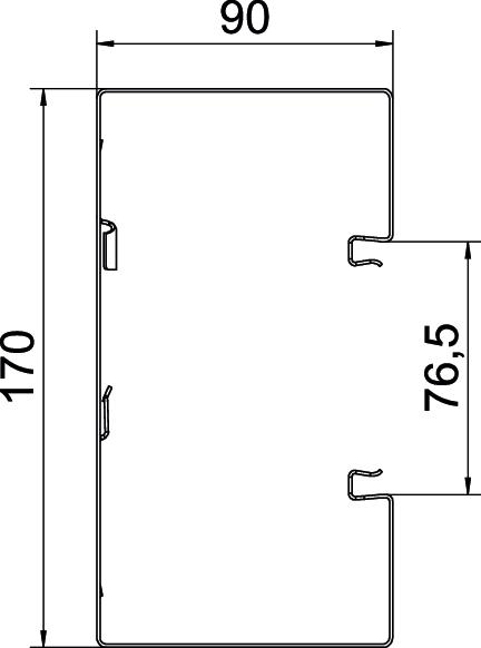 2 M OBO Bettermann Vertr Geräteeinbaukanal o. OT symmetrisch GS-S90170RW