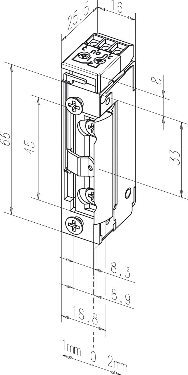 Assa Abloy effeff Radiustüröffner o.Stulp,10-24V AC/DC 118RR-------A71