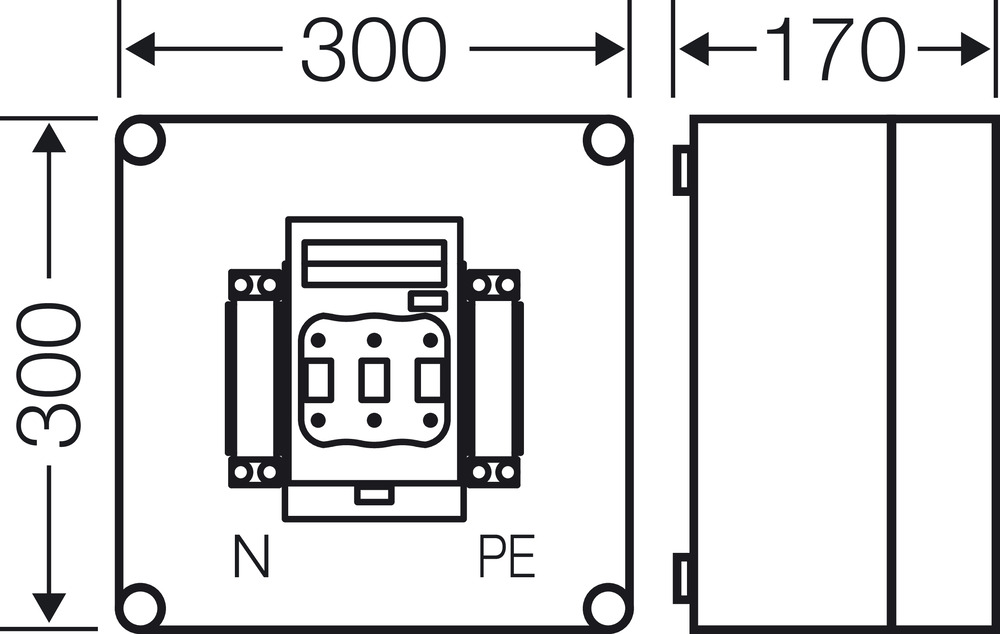 Hensel Sicherungsgehäuse 1xNH00 3p. 125A+PE+N Mi 5250