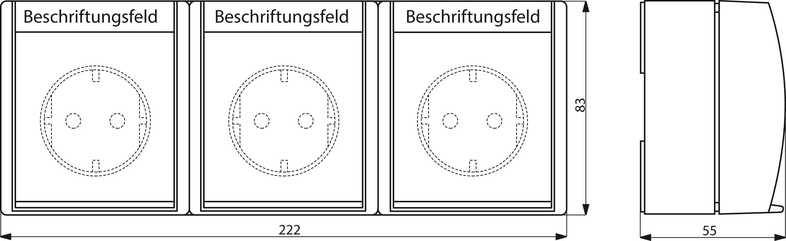 Busch-Jaeger SCHUKO-Dreifachsteckdose 2300/3 EW-54