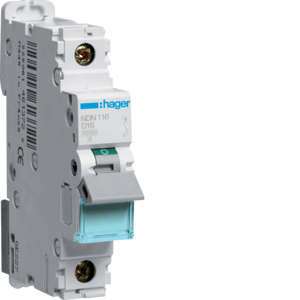 Hager Leitungsschutzschalter 1pol.,D-16A,10kA,1M NDN116