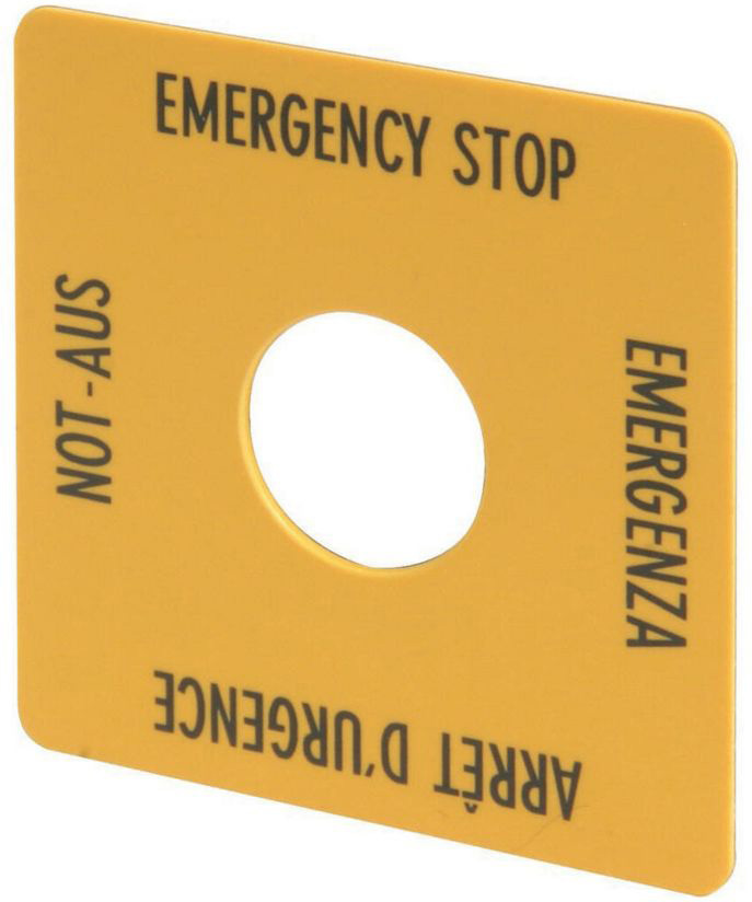 Eaton (Moeller) NOT-AUS-Schild viersprachig M22-XYK1