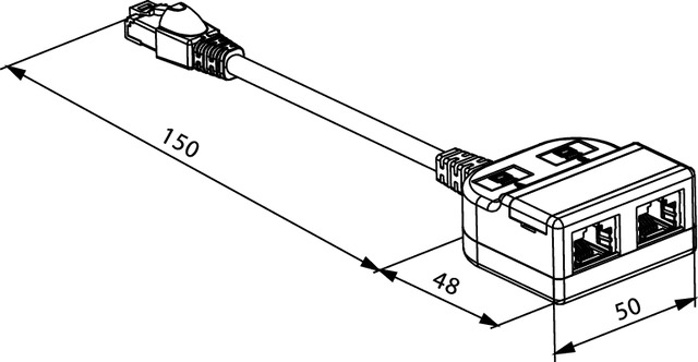 Telegärtner Modular-T-Adapter 2x10/100BT/geschirmt 100023150