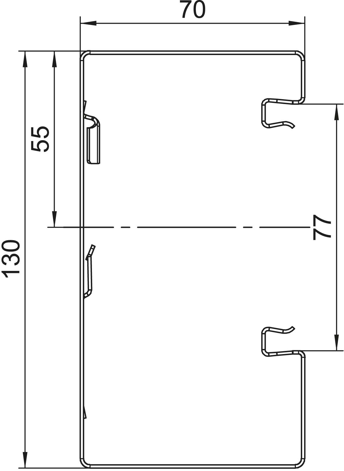 2 M OBO Bettermann Vertr Geräteeinbaukanal o. OT 70x130x2000, St GS-A70130RW