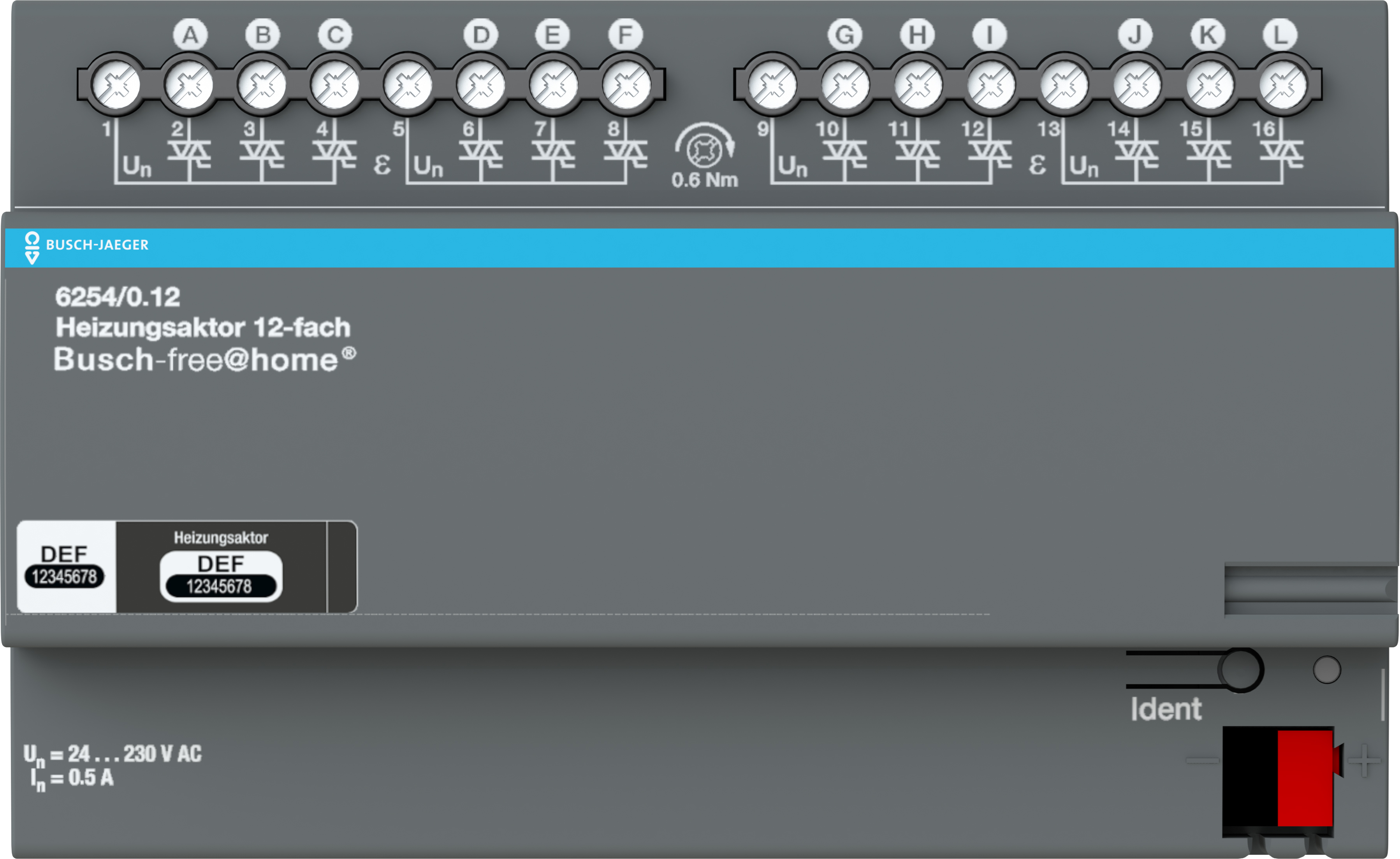 Busch-Jaeger Heizungsaktor 12-fach REG 6254/0.12