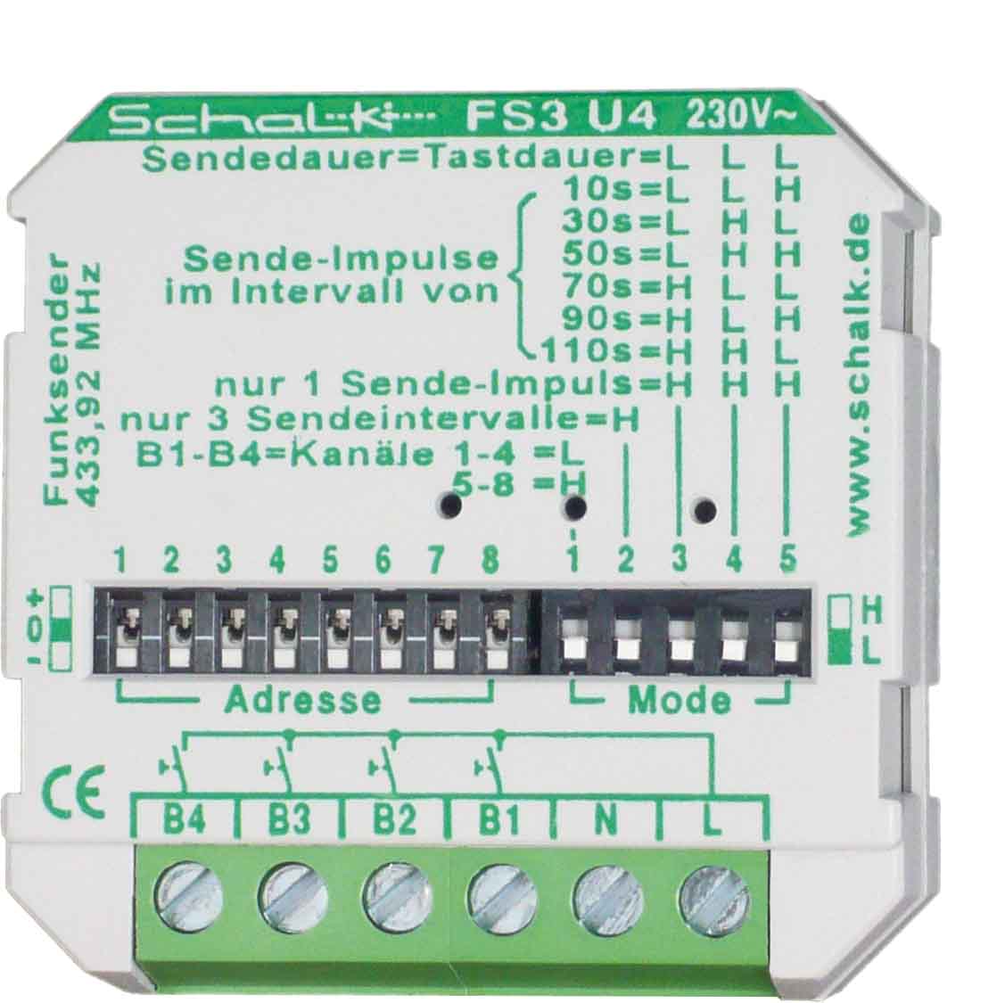 Schalk Funk-Sender UP 4-Kanal FS3 U4 (230V AC)