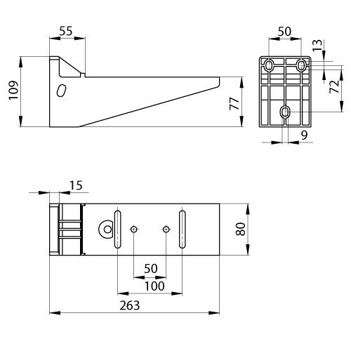 Unex Iso. Ausleger aus U23X 60x200 lichtgrau 66203