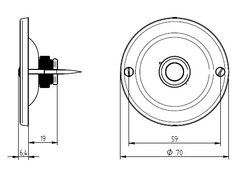 Grothe Kontaktschale rund MS matt verchromt,UP KS 2075