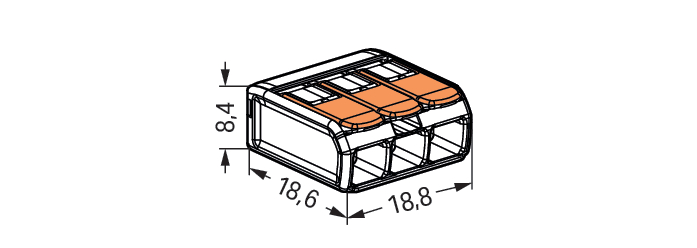 50 STK WAGO GmbH & Co. KG Compact-Verbindungsklemme 3-Leiter bis 4qmm 221-413