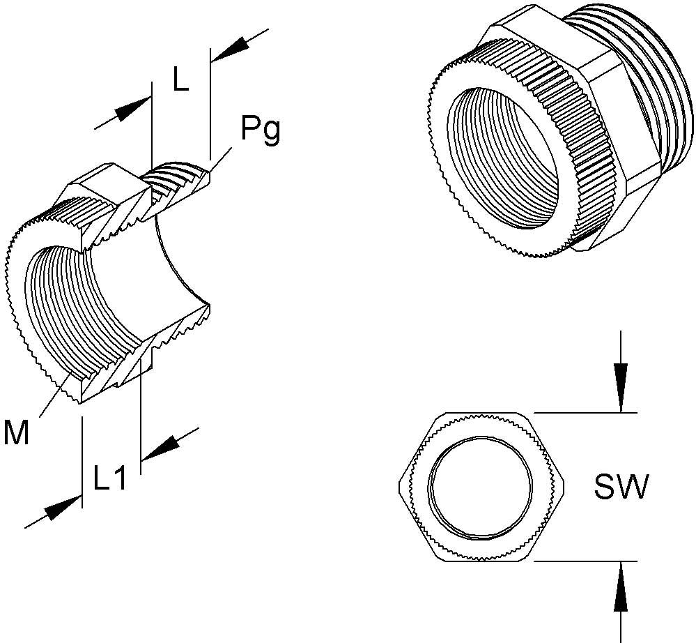 Kleinhuis Adapter Pg13/M20 PA 1897P13M20