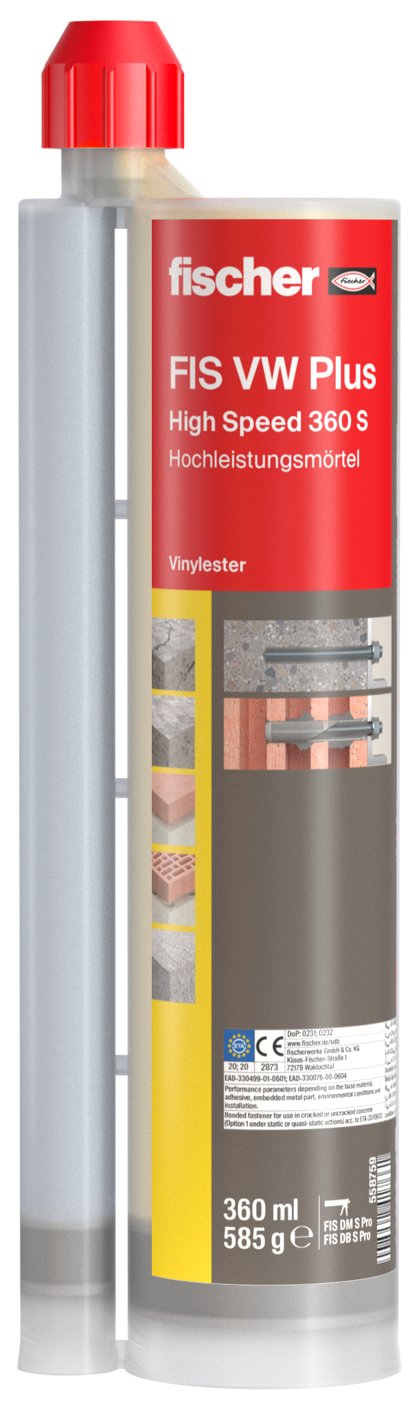 Fischer Deutschl. Hochleistungsmörtel 360ml FIS VW Plus 360 S