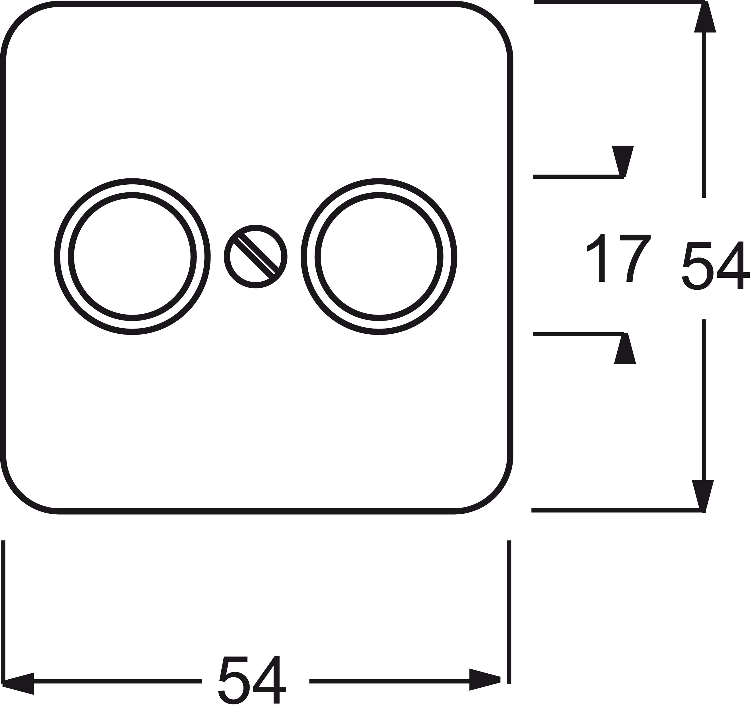 Busch-Jaeger Zentralscheibe aws f.Antennendose 2Loch 2531-214