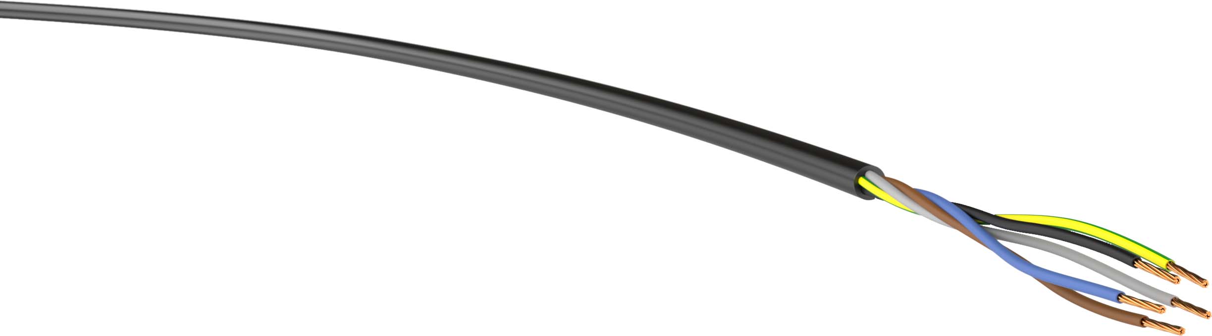 50 M Verschiedene-Diverse K+L H05VV-F 5G1,5 sw Eca Ri.50 PVC-Schlauchleitung H05VV-F 5G1,5 sw Eca