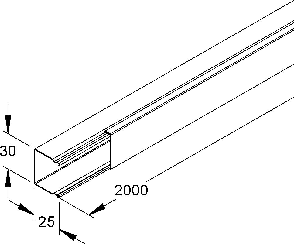 2 M Niedax LS-Minikanal Unterteil+Deckel LLK 26.030 E3