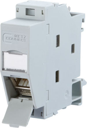 Metz Connect Hutschienenmodul,Kat.6A 1xRJ45,inkl. Modul TN C6Amod-REG-180