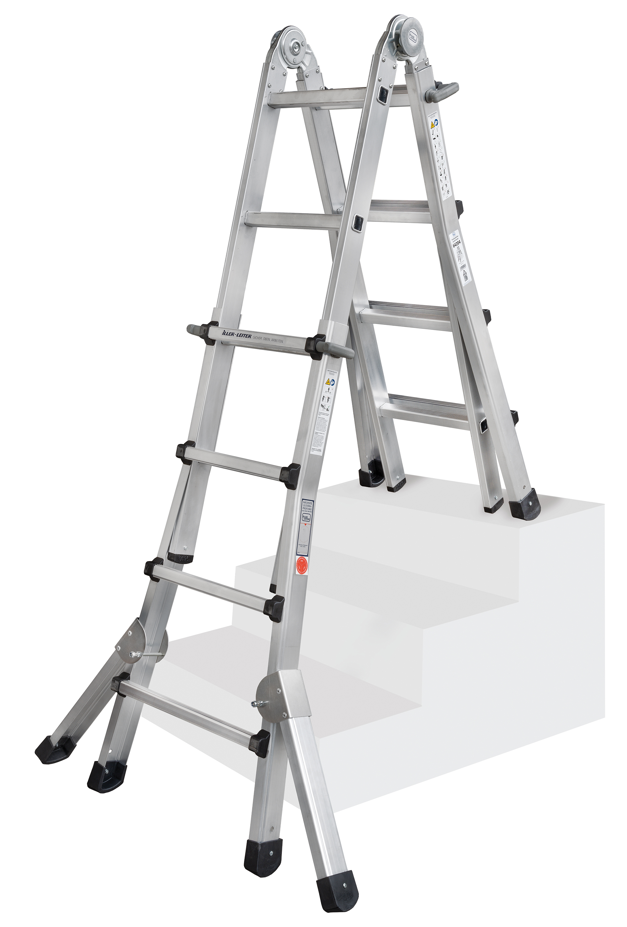 Geis&Knoblauch Teleskopleiter Levelmaster 4x5 Spross.+Ausleger 64215