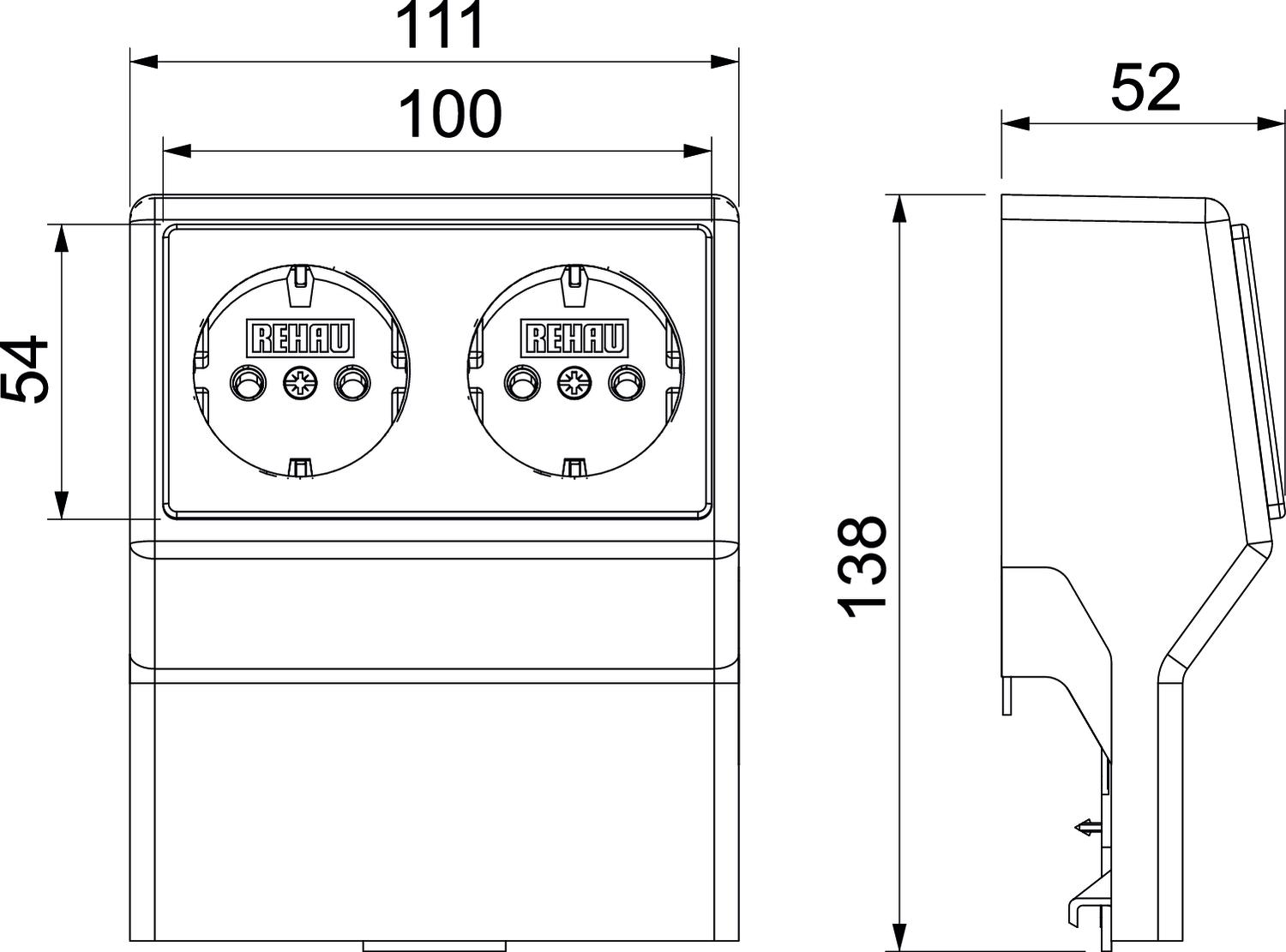 Rehau SL Gerätetank cws m.Doppelsteckdose SL 2GT2070 cws