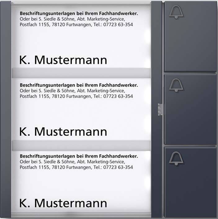 Siedle&Söhne Bus-Tasten-Modul anthrazitgrau BTM 650-03 AG