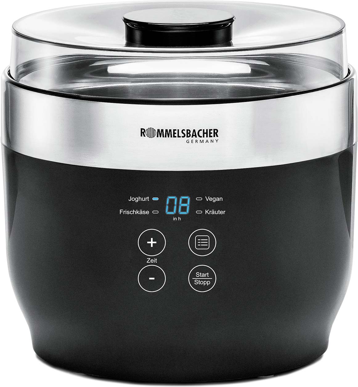 Rommelsbacher Joghurt/Frischkäsebereiter 1,2l Glasb.+ 4Becher JG 80