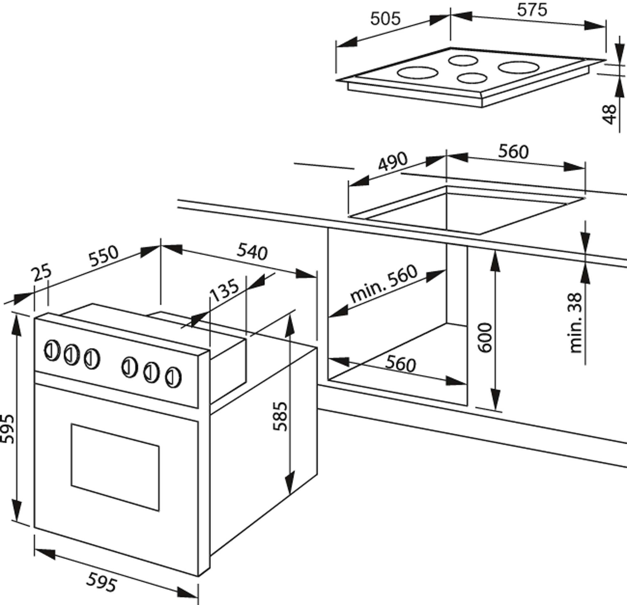 Amica EB-Herdset 60cm,MF9,eds EHC 12760 E