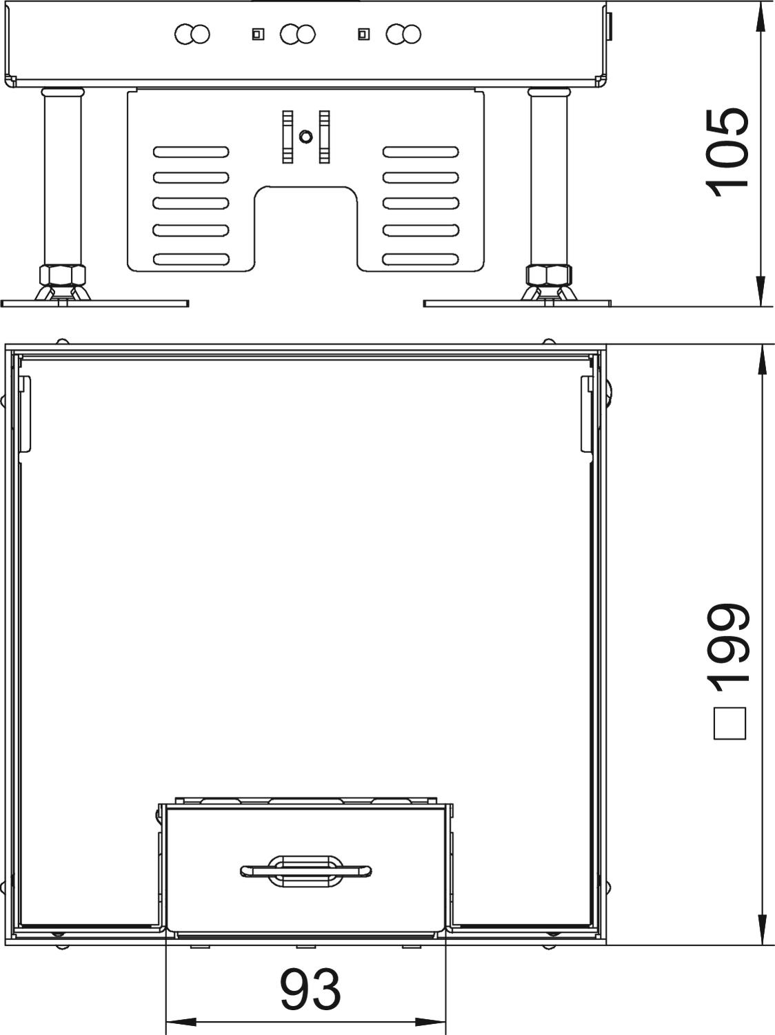OBO Bettermann Vertr Kassette quadratisch 200x200mm RKSN2 4 VS 20