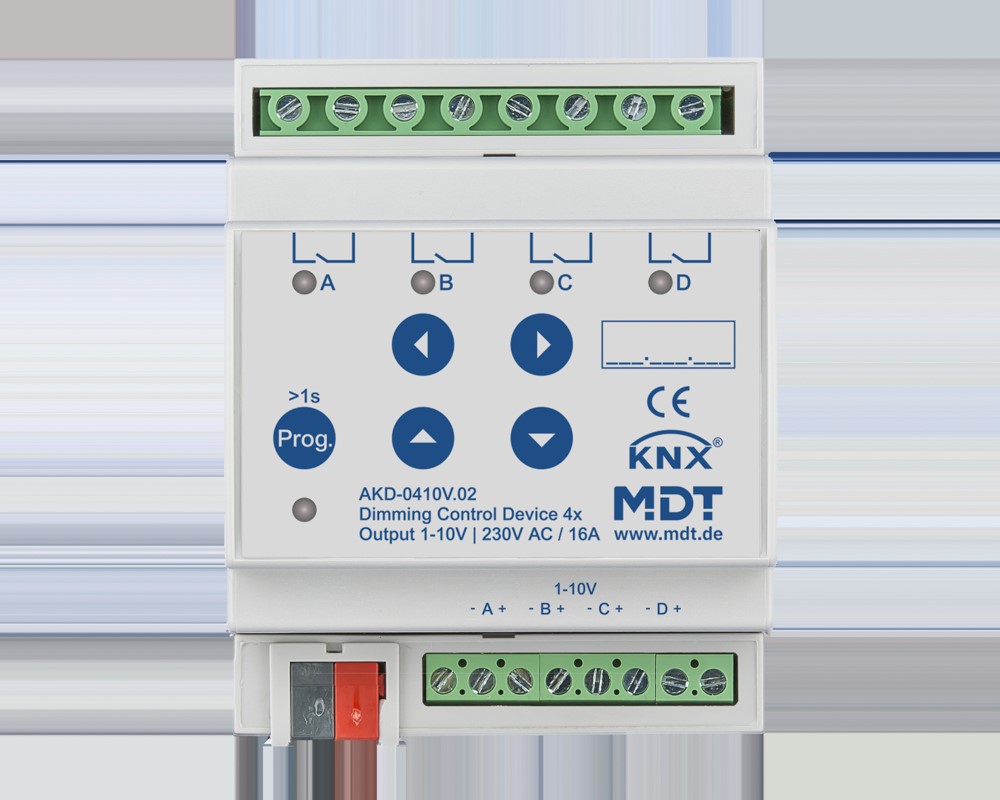 MDT technologies Dimmaktor 4-fach 4TE REG 1-10V RGBW AKD-0410V.02