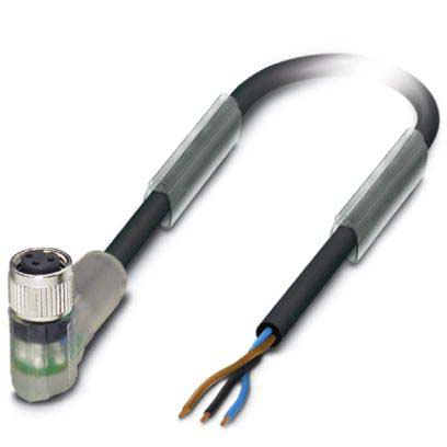 Phoenix Contact Sensor-Kabel, Buchse M8 gewinkelte,3p.,5m SAC3P5,0-PUR/M8FR-2L