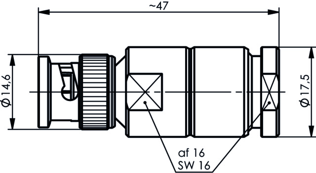 Telegärtner BNC Kabelstecker löt/schr. für RG213 100023344
