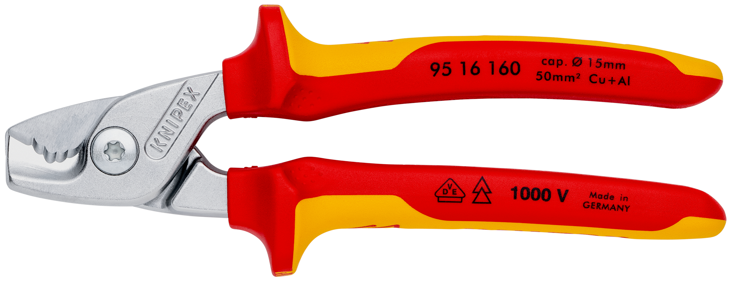 Knipex-Werk VDE Kabelschere bis D15mm/50qmm 95 16 160