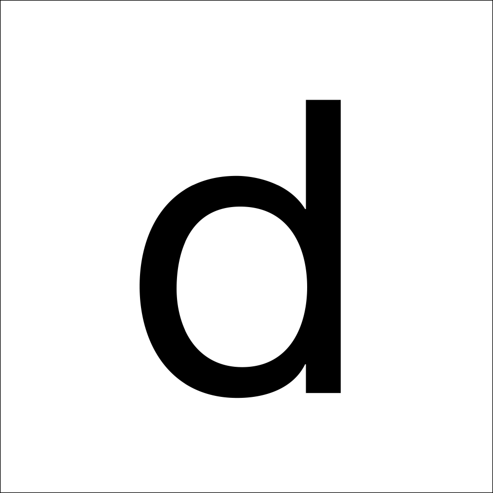 RZB Zimmermann Buchstabe "d" sw 100mm klein 99222.013.D/K