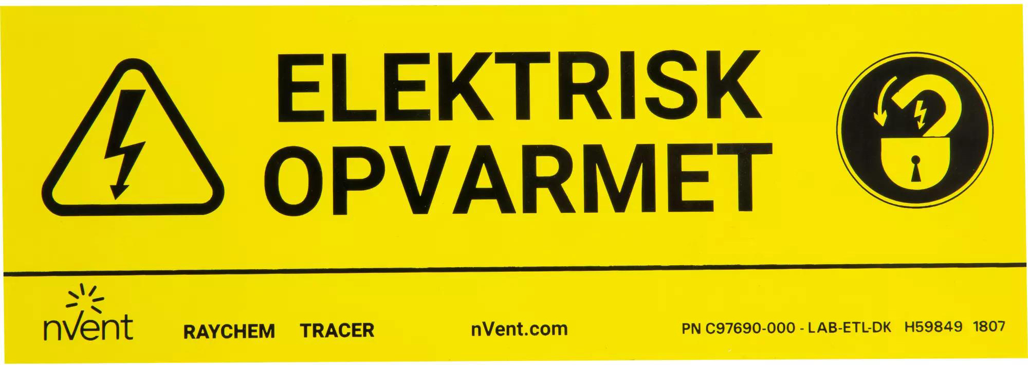 nVent Thermal Kennzeichnungsaufkleber -Elektrisch beheizt- LAB-ETL-DE/FR/IT