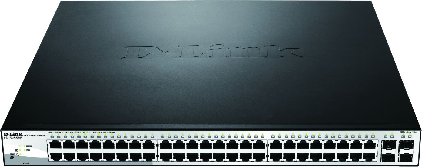 DLink Deutschland 52-Port Gigabit Switch PoE Layer2 Smart DGS-1210-52MP/E