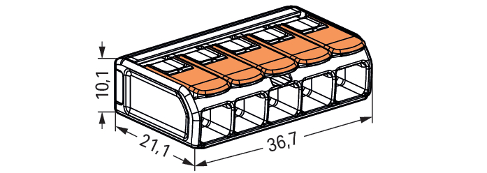 15 STK WAGO GmbH & Co. KG Compact-Verbindungsklemme 5-Leiter bis 6qmm 221-615