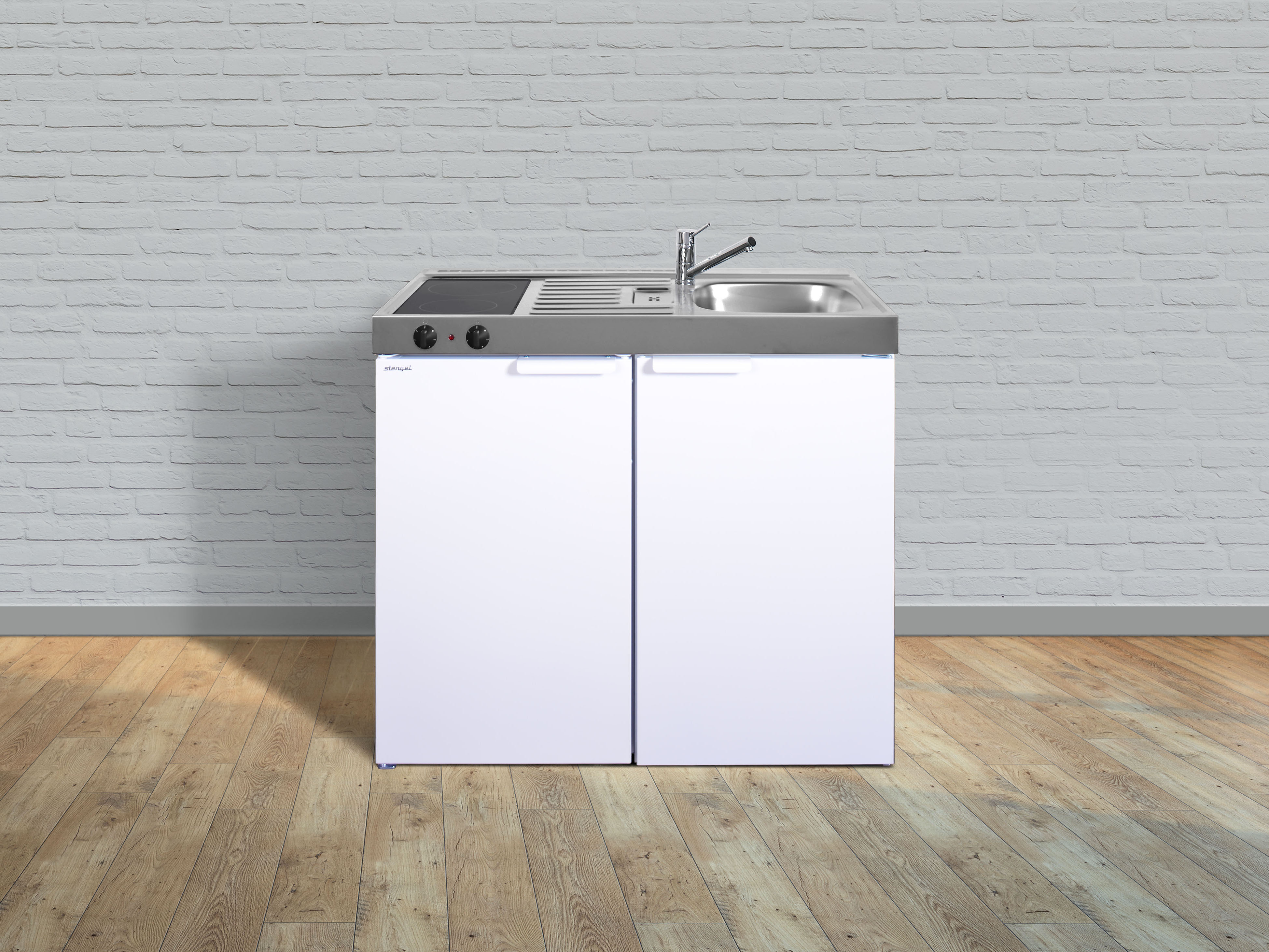Stengel Miniküche Kitchenline weiß MK100KSGKFliBre