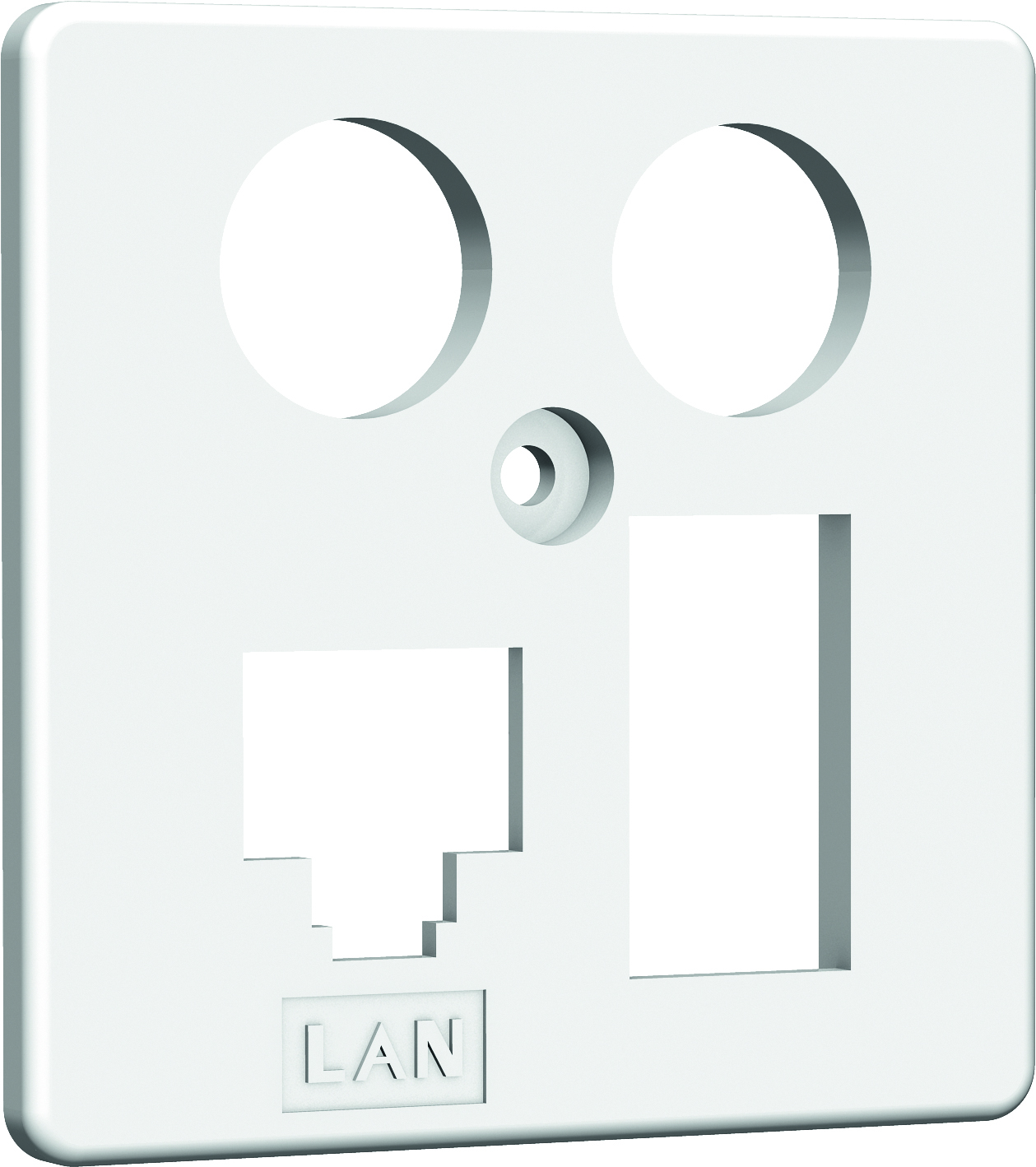 Homeway Zentralplatte TV+LAN/TAE 50x50mm HAXHSE-G0401-C024