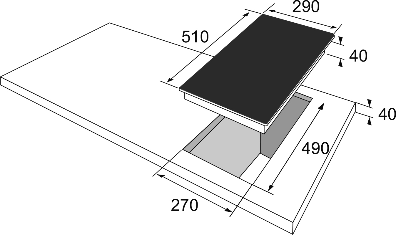 Amica EB-Autark-Kochfeld 2 Kochstellen KME 13135 E