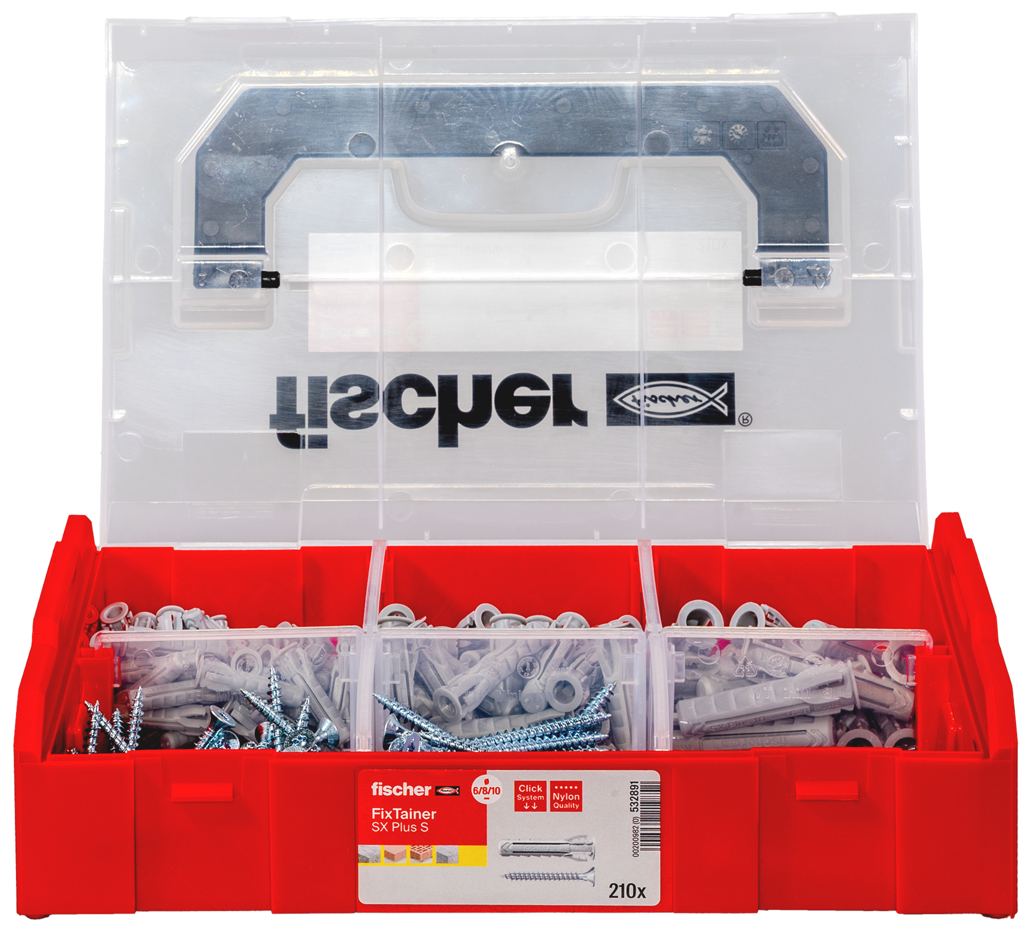 Fischer Deutschl. Sortimentsbox FIXtainer SX-Dübel u Schrauben 532891
