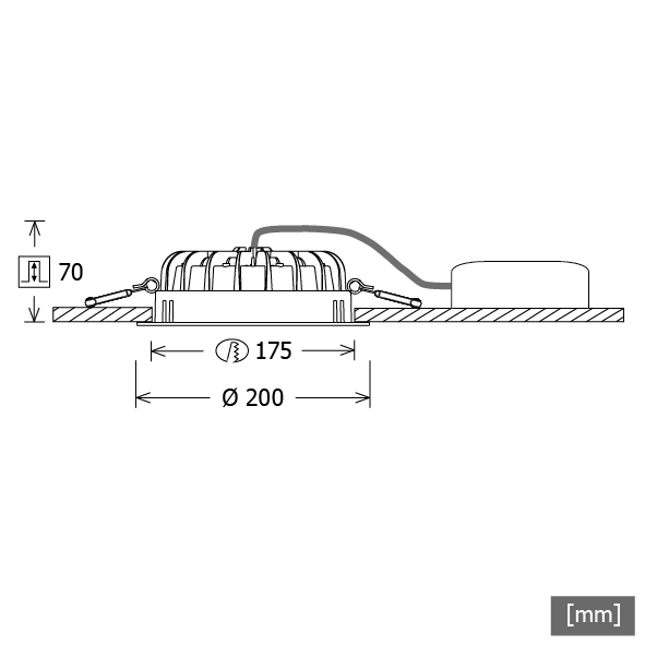 LTS Licht&Leuchten LED-Einbaudownlight 3000K inkl.Konverter VTFM-R 101.830 WS