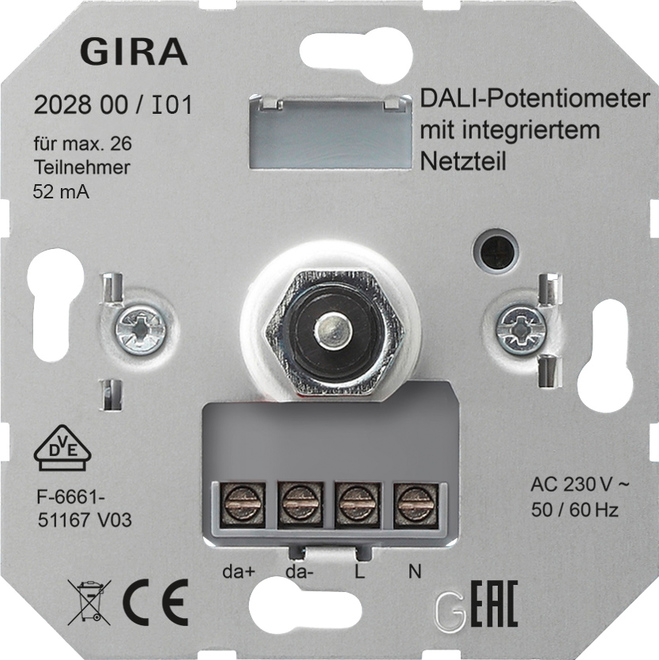 Gira DALI-Potentiometer Netzteil Einsatz 202800