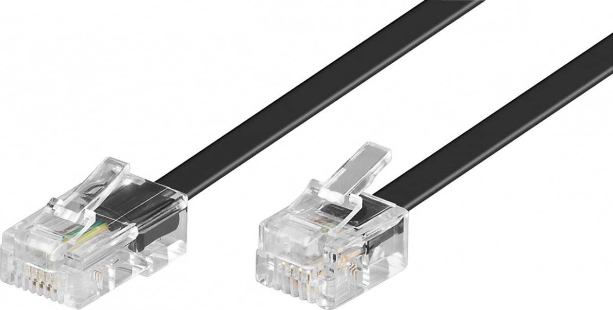 Wentronic RJ45-RJ11 Anschlußkabel 10m,sw,St/St 68578